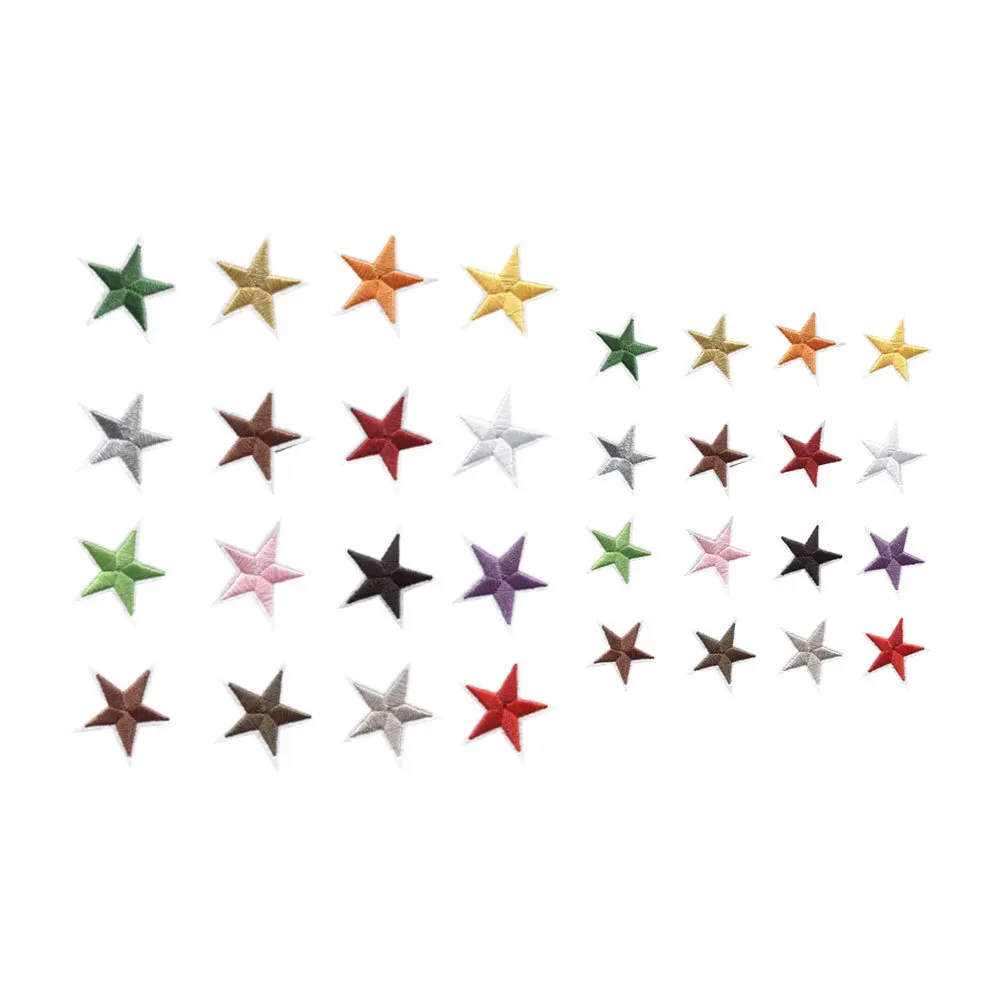 

2Pack Star Embroidered Pentagram Cloth Patch Polyester DIY Sticker for Clothes Backpacks Jackets Festival Costume