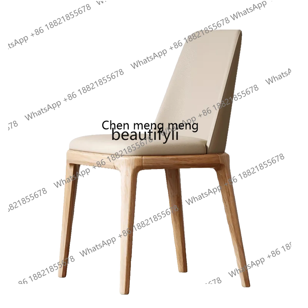 

Solid Wood Dining Chair Modern Nordic Minimalism Home Leisure Italian Living Room Soft Bag Backrest Chair