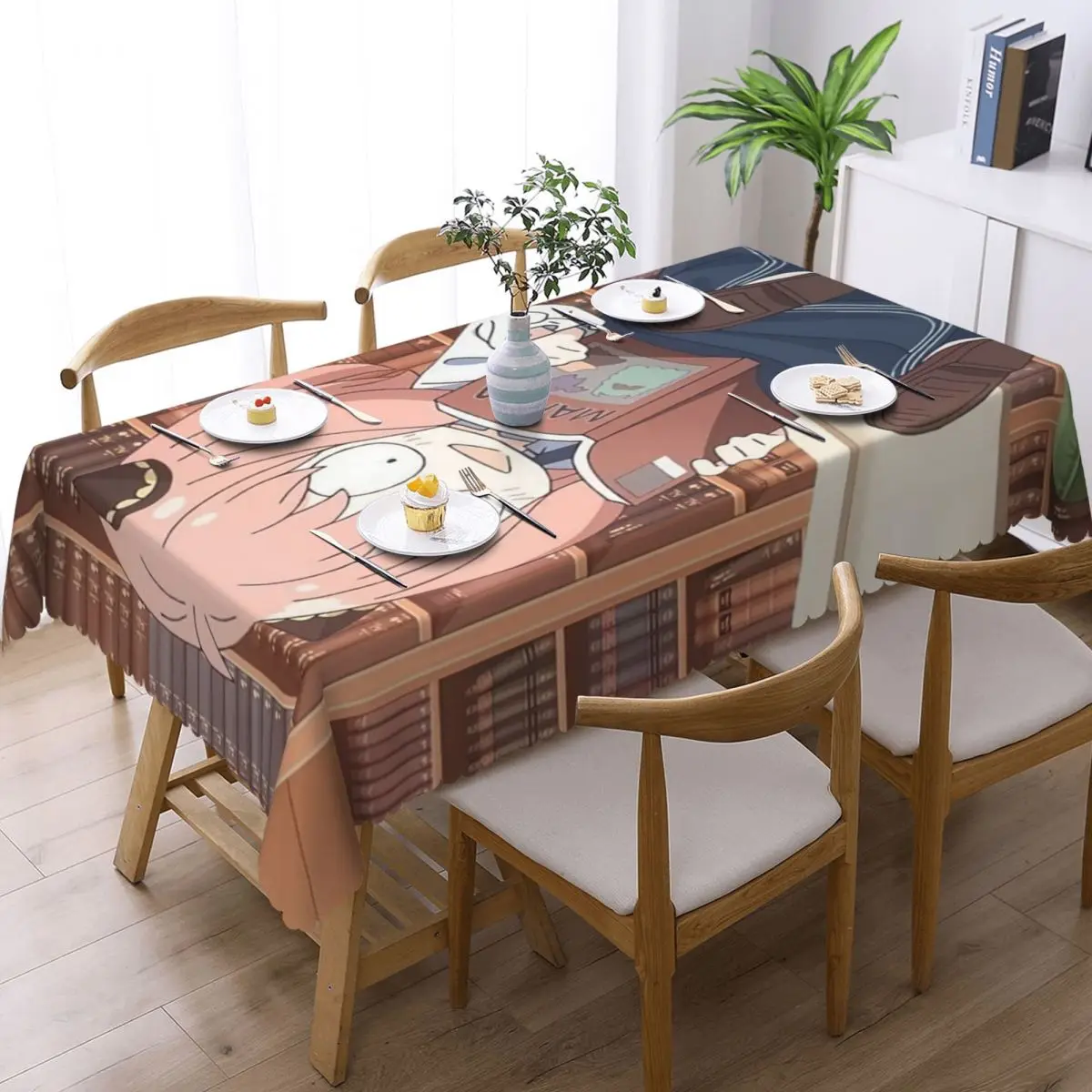 Anya Smart Spy X Family Anime Cartoon Rectangular Tablecloth Waterproof Table Cover for Festival Party Decorations Table Cloth