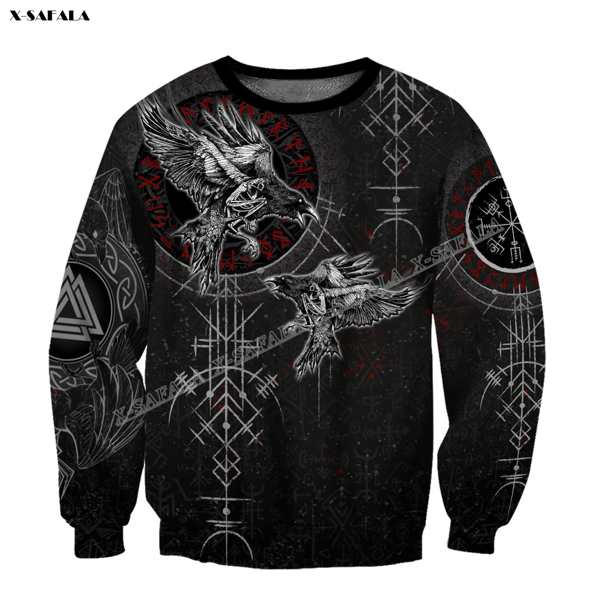 

Lion Raven Tattoo Viking 3D Printed Ugly Christmas Party Gift Sweater Unisex Man Pullover Warm Winter Casual Thick Knitted