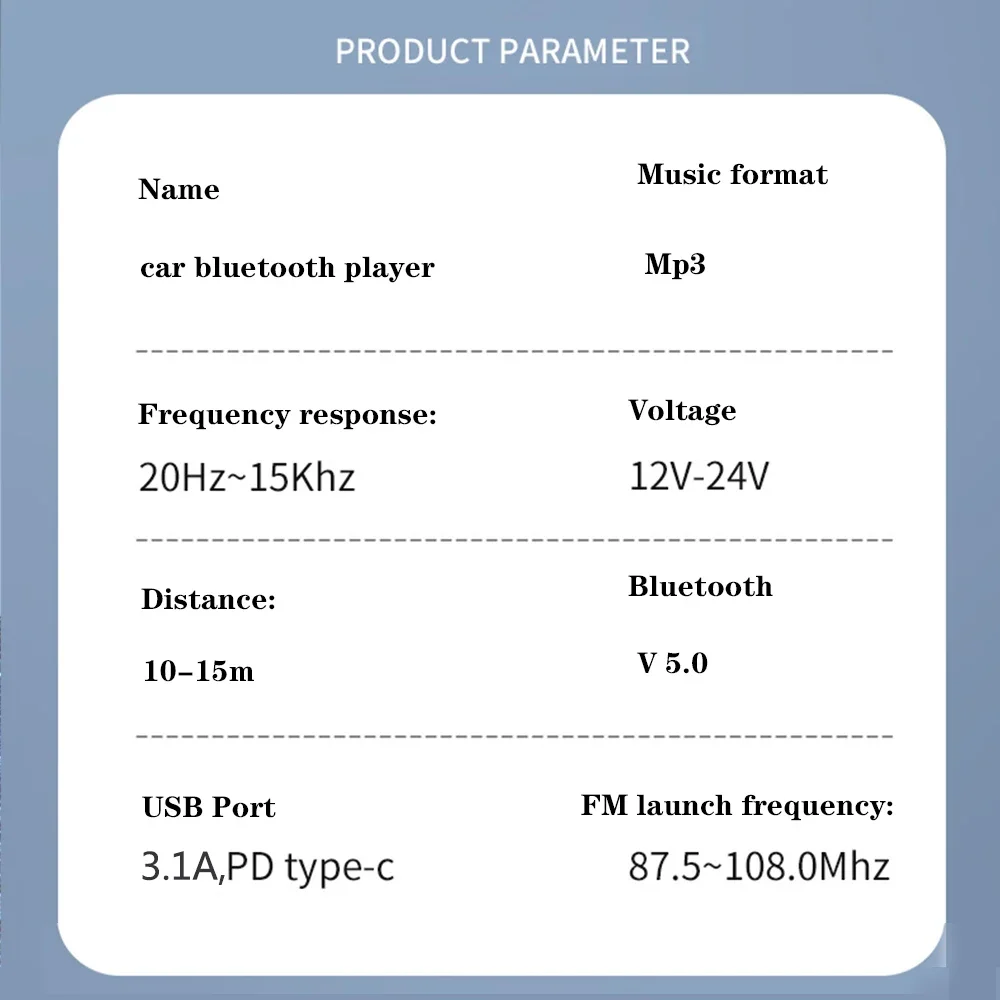 سيارة بلوتوث 5.0 FM الارسال PD 18 واط Type-C المزدوج USB 3.1A شاحن سيارة المحيطة ضوء ولاعة السجائر مشغل موسيقى MP3