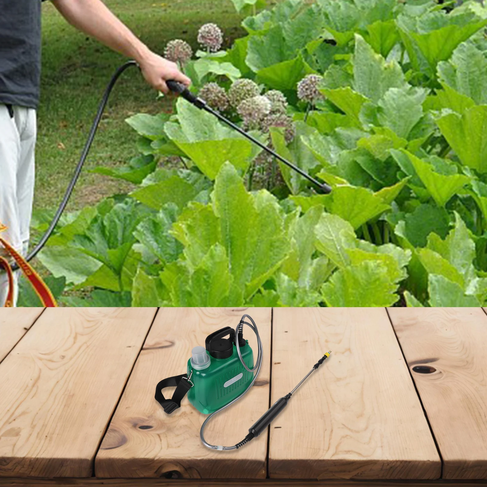 Effortless Spraying Green Garden Sprayer Adjustable Spray Intensity Tool Plant Care 2200mAh Battery 5L Capacity