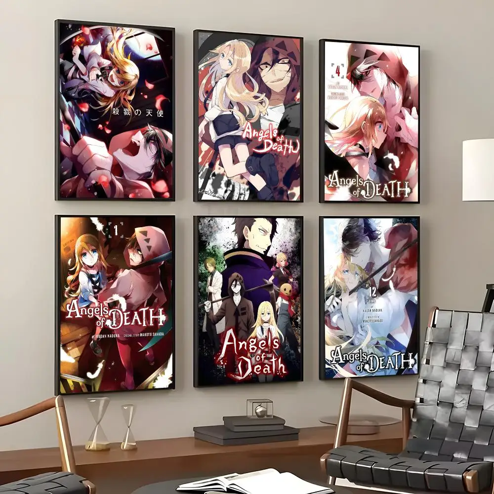 Anime Angels of Death Poster Self-Adhesive Waterproof Wall Stickers Coffee Bar Home Wall Decor