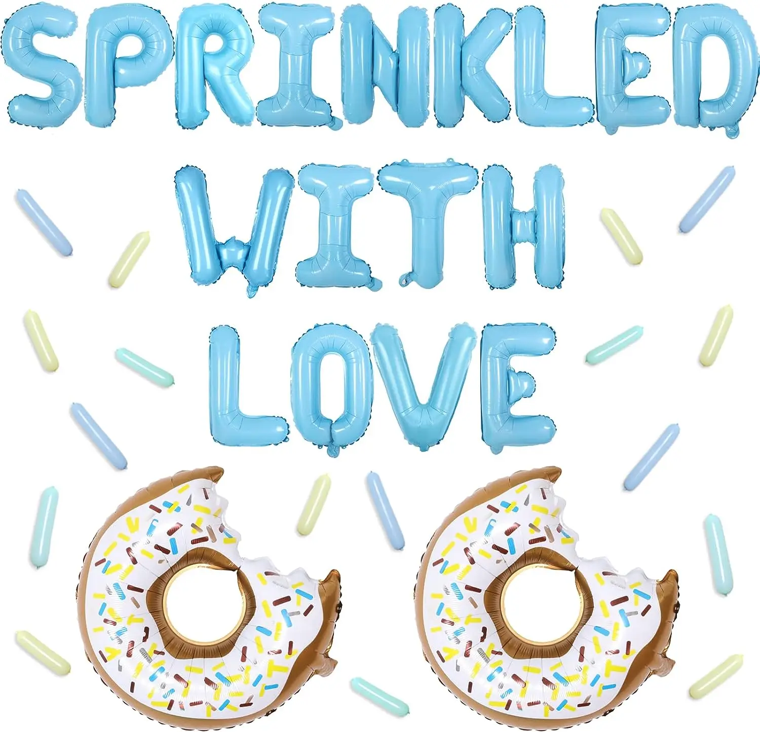 

Sprinkle with Love Baby Shower Decorations Blue Sprinkle with Love Balloon Banner Decor Donut Foil Balloons Decorations for Boy