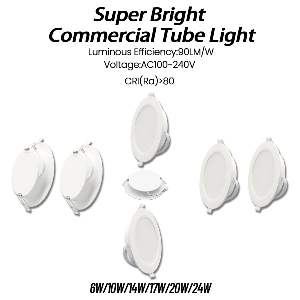 2PCS LED Downlight LED Ceiling Spot 3 colors  AC100-240V 6W 10W 14W 17W 20W 24W Recessed in Downlight Light Cold Warm white Lamp