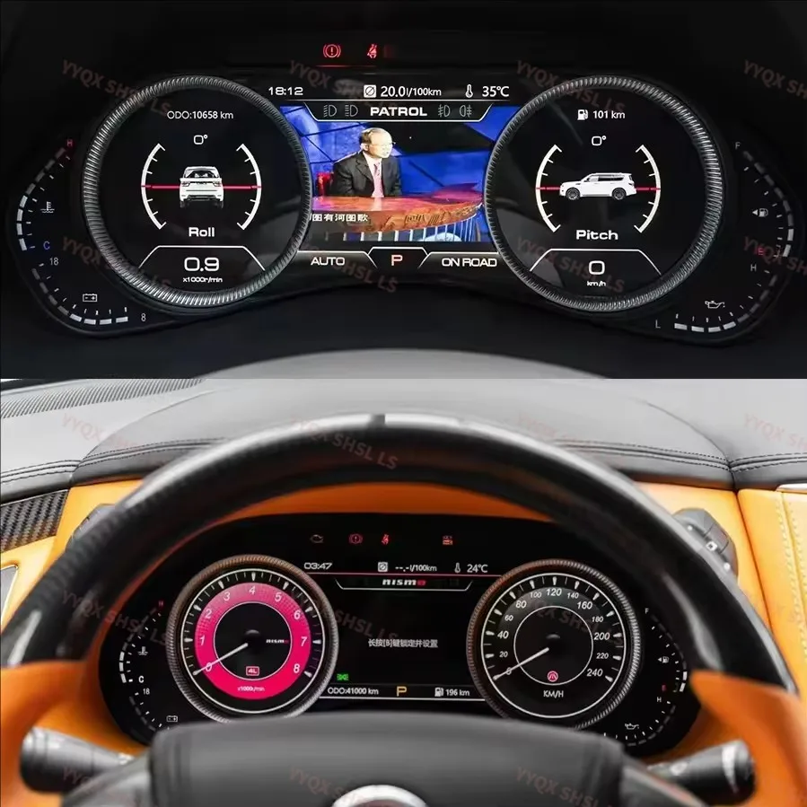 

LCD Digital Dashboard Cluster For Nissan Patrol Infiniti QX56 Y62 2010-2021 Virtual Instrument Panel Speedometer Virtual Cockpit