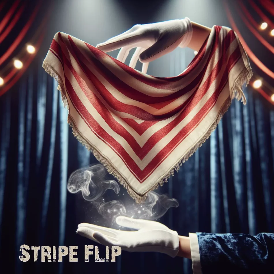 Stripe Flip Rapid Change Silk Magic Tricks Color Change Scarf Cane Magic Prop Magician Stage Close Up Street Illusion Gimmick