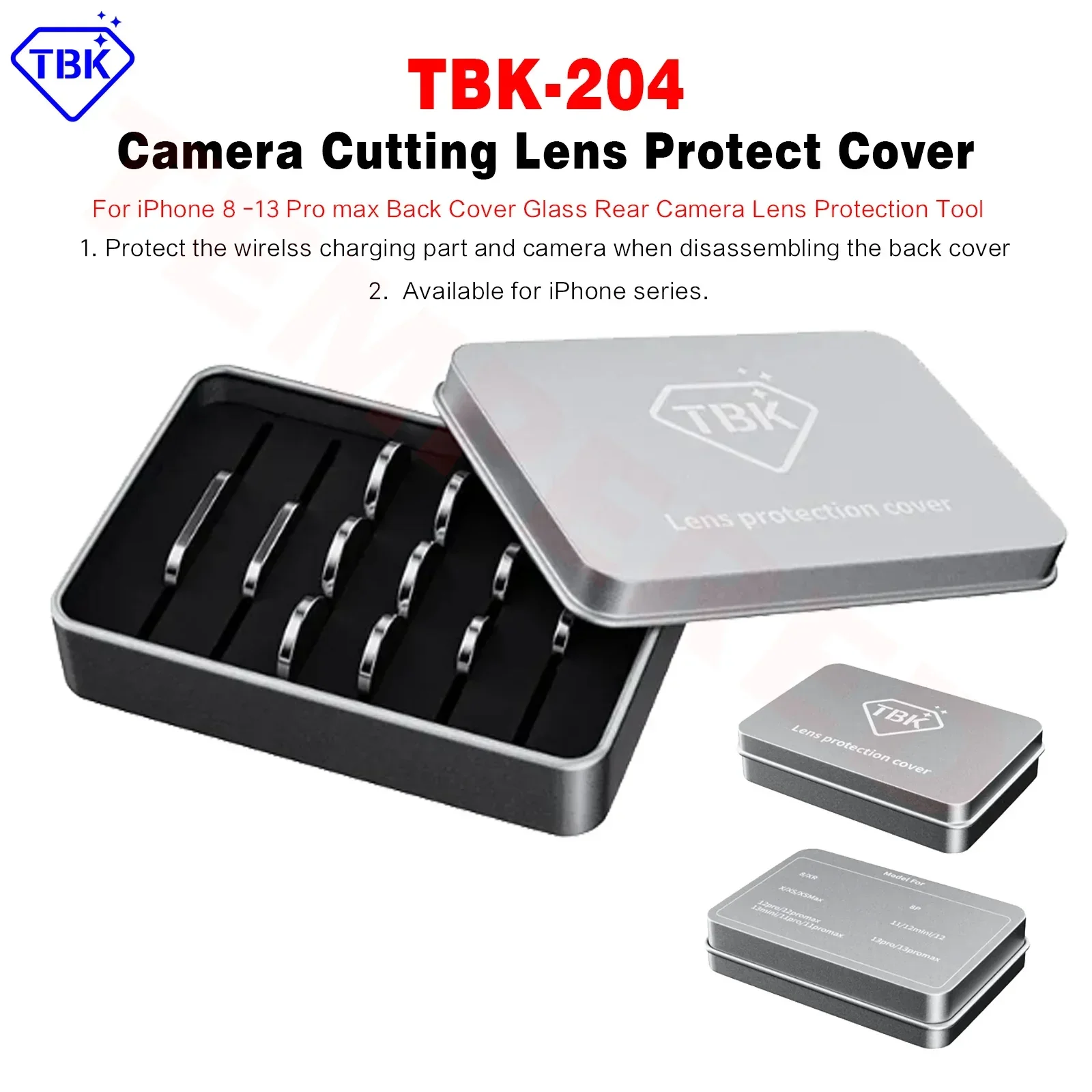 TBK الكاميرا الخلفية زجاج عدسة حامي الحال بالنسبة آلة الليزر آيفون 8-14 ProMax الغطاء الخلفي الزجاج أدوات حماية الكاميرا الخلفية