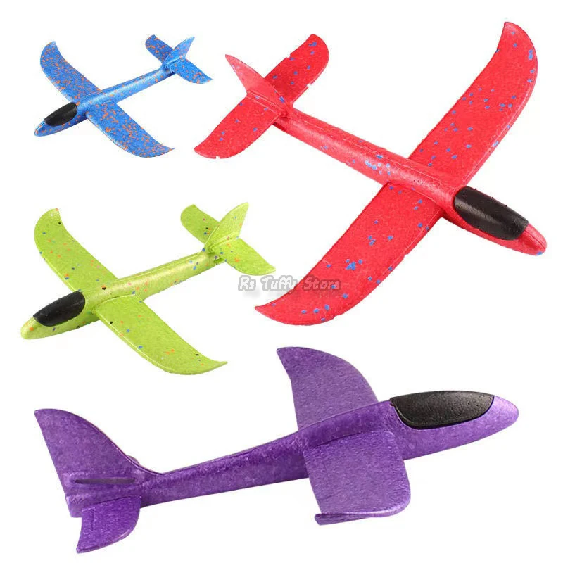 Hand Launch 37cm Flying Throw Airplane Outdoor Sports Toys for Children Glider Aircraft Model Foam Gliding Boys Fun Game Figure