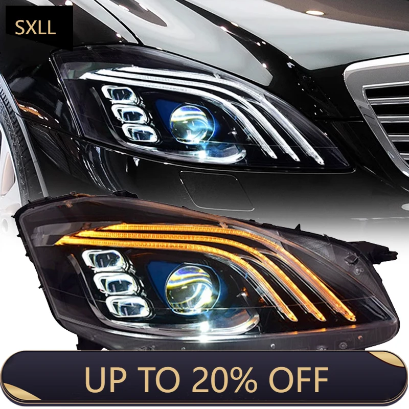 SXLL W221 faro 2006-2012 S300 S400 faro diodo emisor de luz DRL estilo de señal lente de proyector faro de modelado de coche