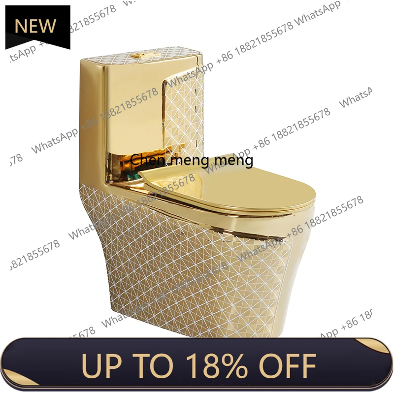 

Z189 Luxury One Piece Ceramic Wc Sanitarios Inodoros Wc Gold Line Design Bathroom Ceramic One-Piece Gold White Colored Toilets B