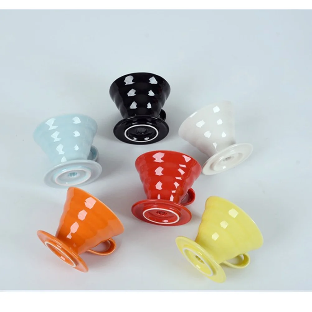 

1Pcs Hand Pour Coffee Filter Cup Ceramic Cone Shape Design for Home Office Cafe Use Sky-Blue 1-2 People Dripper Pot