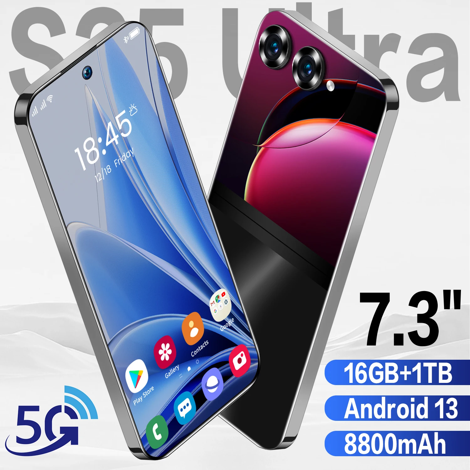 Nowy S25 Ultra 5G Qualcomm8 Gen 2 10 Core 7.3 Cal 2280*3088 rozdzielczość 16GB + 1TB 48 + 72MP 8800mAh Android13 telefon przenośny