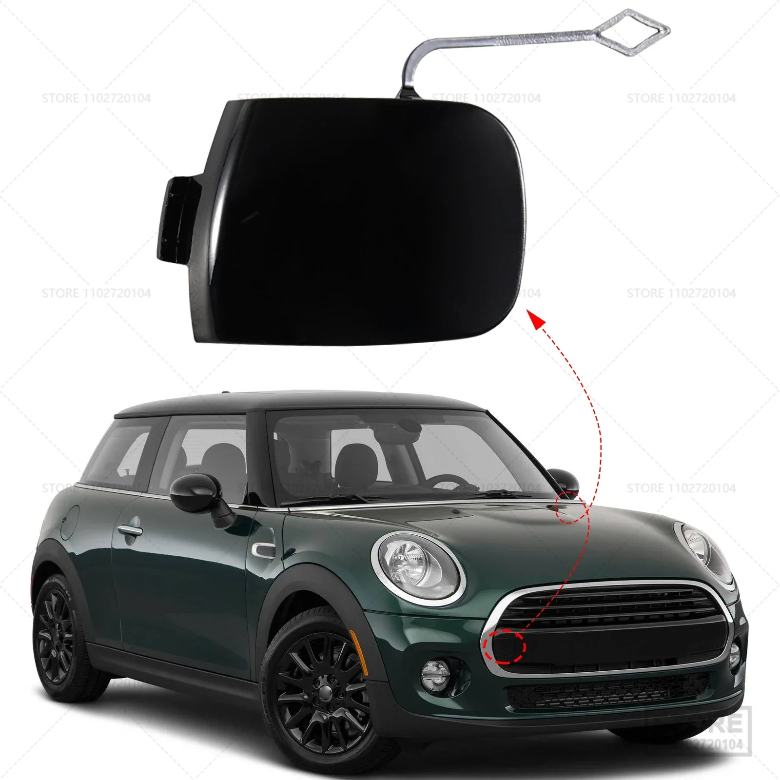 51117337796 Front Bumper Tow Hook Cover Cap Towing Eye for Mini Cooper S F55 F56 F57 Accessories 2016 2017 2018 Right Side