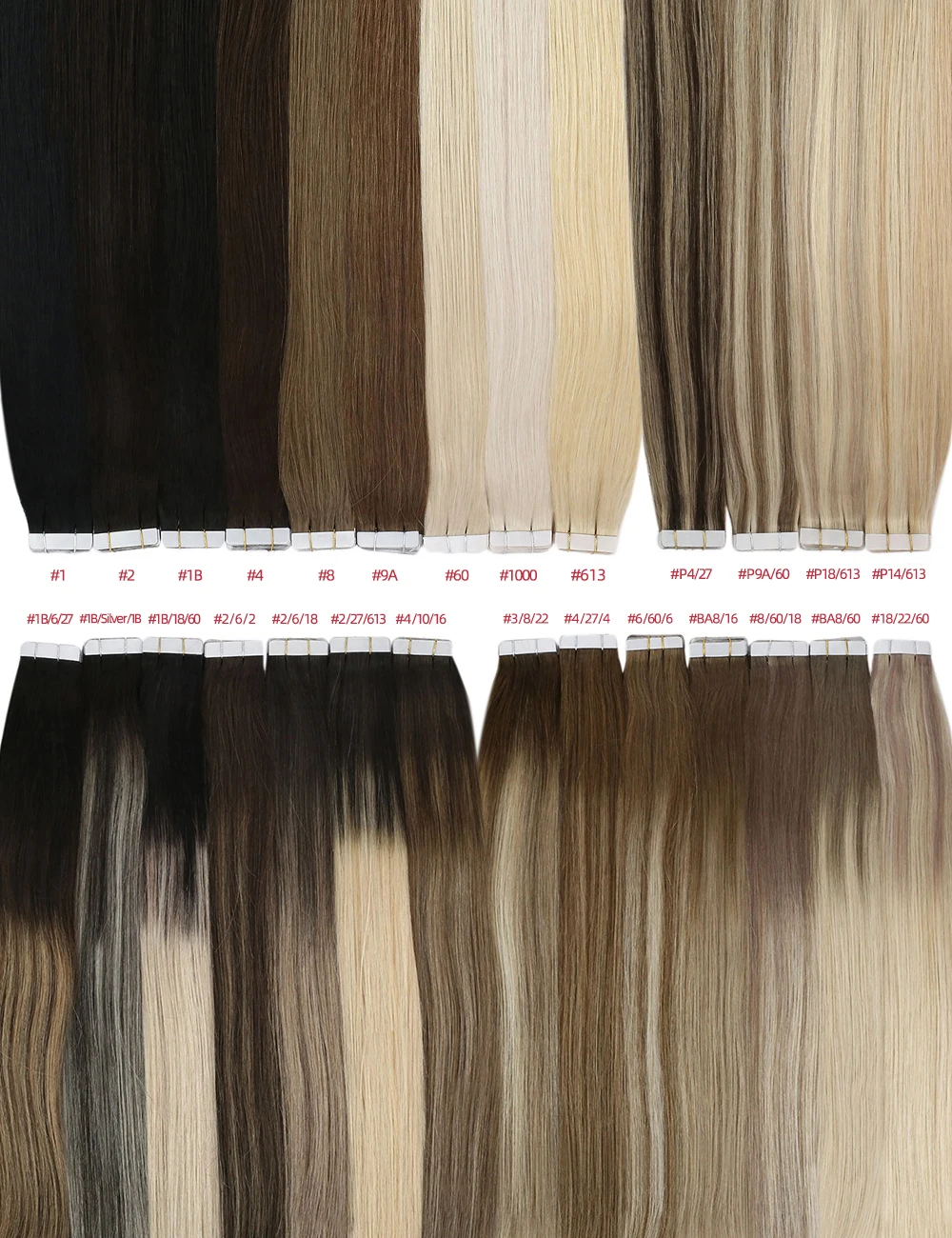 Moresoo Echthaar verlängerung sband in unsichtbaren Balayage Haar verlängerungen 50g Maschine Remy Straight Tape in natürlichem glattem Haar haarverlängerung – Detail 1