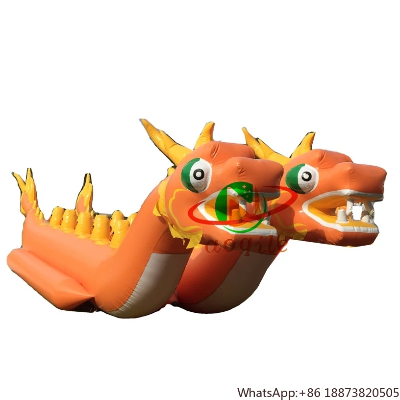 Hot Water Towing Game Red Single lane Inflatable Dragon Boat, Customized Inflatable Dragon Boat