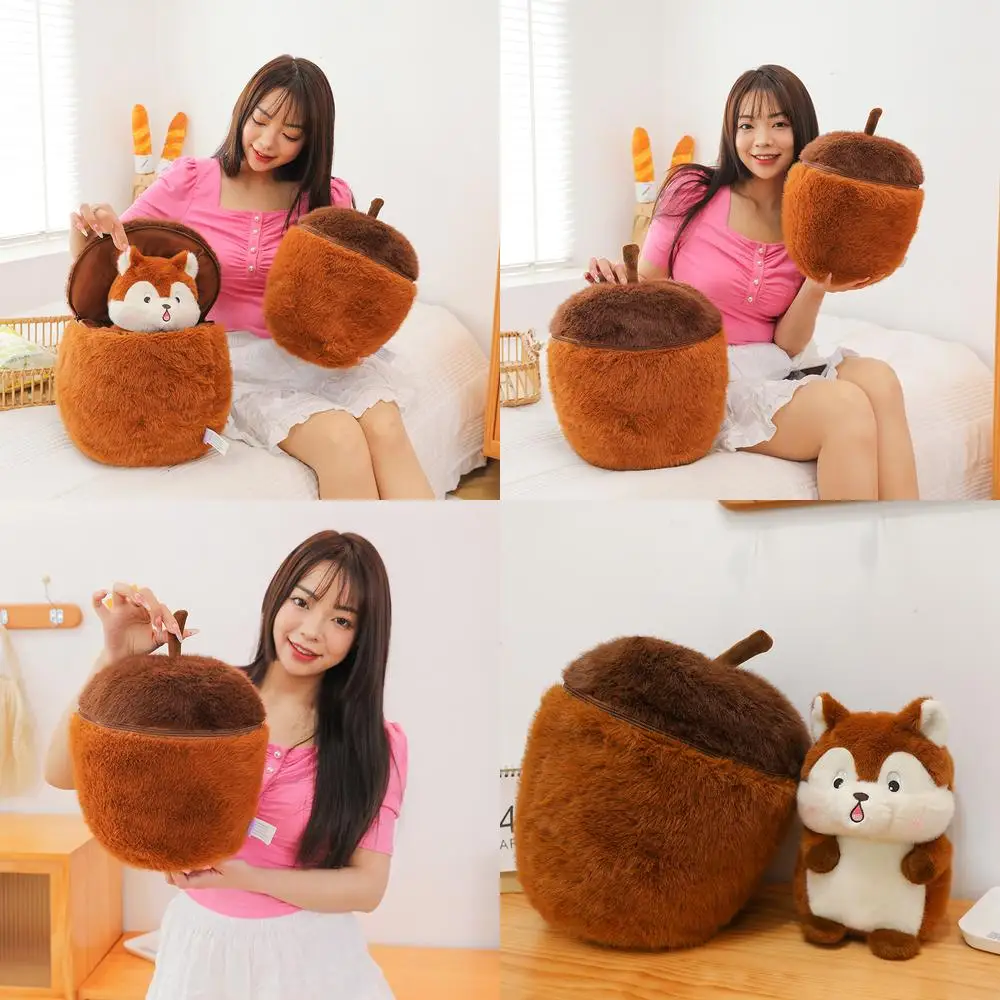 

Kawaii белка плюшевая игрушка с желудным сюрпризом милая мягкая кукла для детей подарок на день рождения креативная плюшевая оптовая продажа