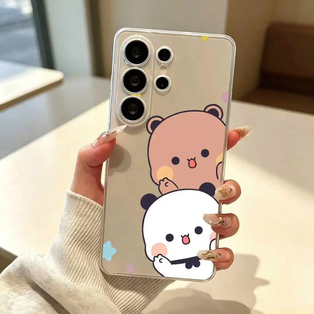Cute BUBU DUDU gift Phone Case Transparent Silicone Soft For Samsung S25,S24,S21,S22,S23,S30,Ultra,S20,Plus,Fe