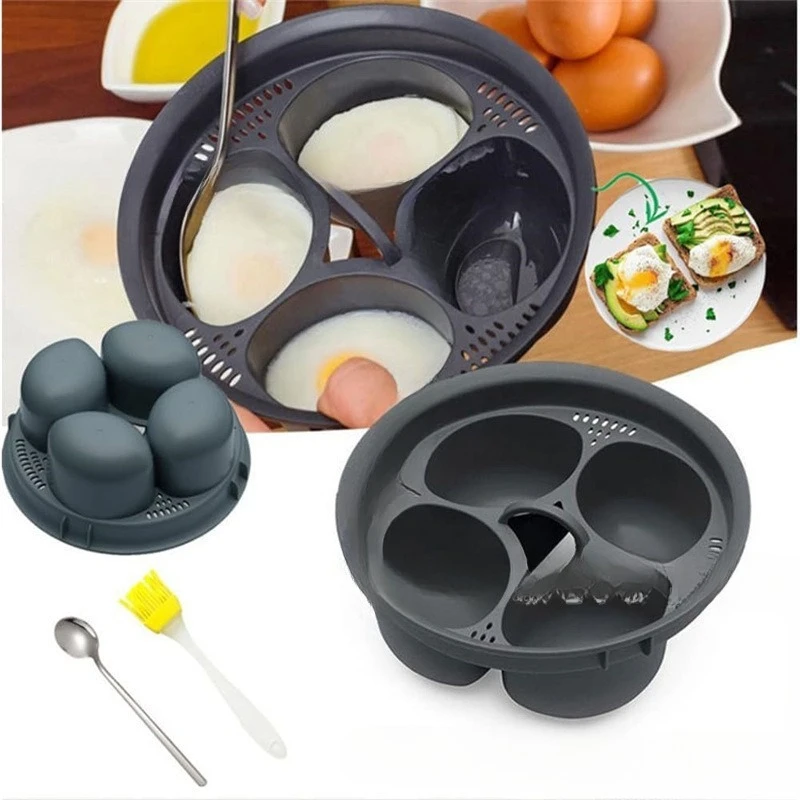 Cup Egg Poacher Steamer, Microwave Safe Silicone Egg Cooking Bowl for 4 Poached Eggs, Kitchen Gadget Breakfast Tool image 5