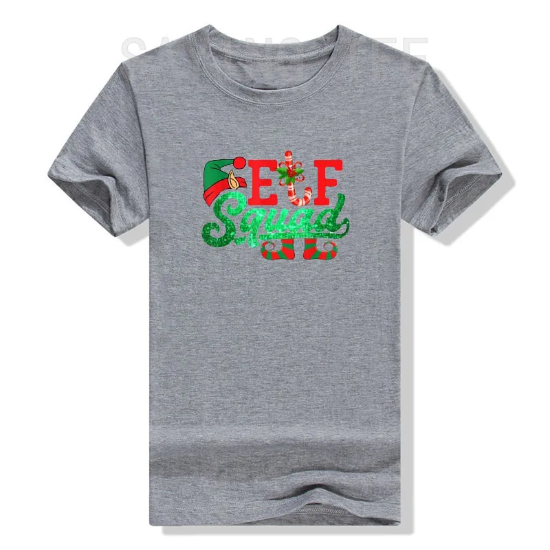 Elf Squad Funny Family Christmas Matching Pajamas Xmas Teens T-Shirt Gift Cute Sayings Quote Graphic Tee Top Short Sleeve Outfit