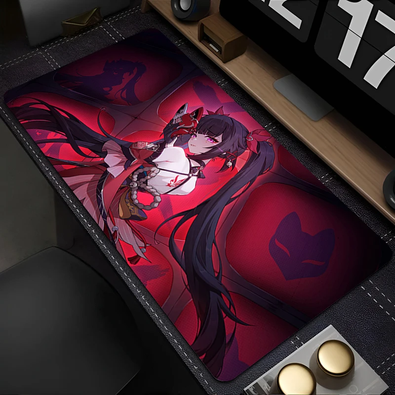 لوحة ماوس لوحة ماوس ملحقات الألعاب مكتب أنيمي لوحة المفاتيح حصيرة مكتبية كبيرة H-honkai Star Rail Sparkle PC وسادة مطاطية ممتدة