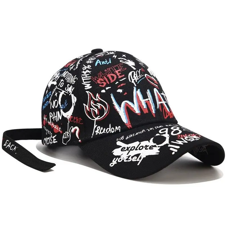 

Кепка Snapback с граффити в корейском стиле, унисекс, летняя легкая регулируемая бейсболка с защитой от солнца для женщин и мужчин, уличная кепка ​