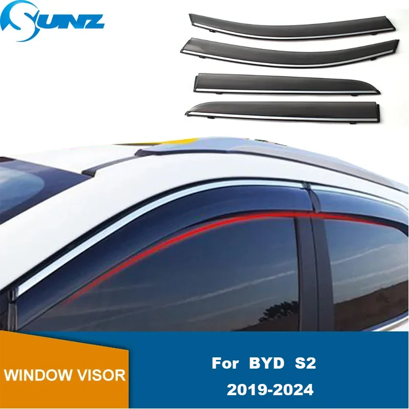 

Side Window Visors For BYD S2 2019 2020 2021 2022 2023 2024 Side Window Wind Deflectors Vent Visors Sun Wind Rain Snow Shield