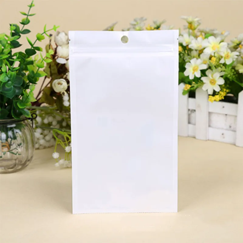 50Pcs/lot White Clear Self Seal Plastic Retail Packaging Poly Pouches Zipper Lock Bag Mobile Phone Accessory Bag Universal Bag