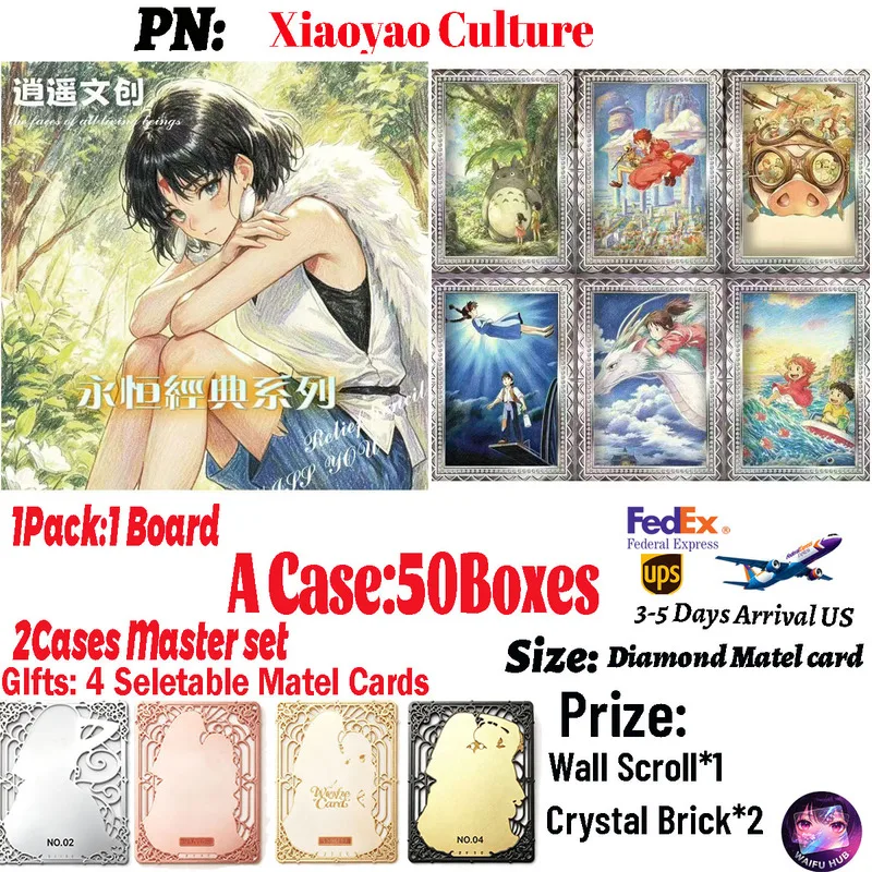 Wholesale Hayao Miyazaki Studio Ghibli Metal Diamond Trading Card Rare Character Collectible Cards Hobby Birthday Gifts