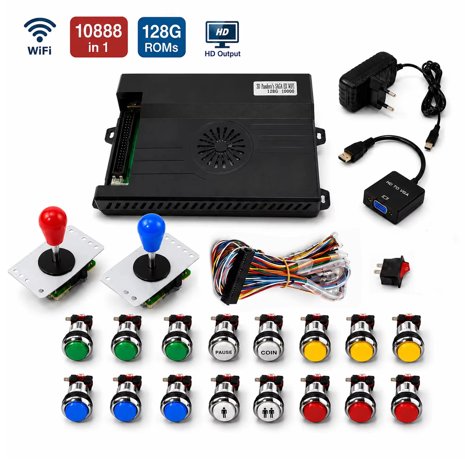 Arcade Cabinet Diy Kit 2 Player - 3Dpanda SAGA EX WiFi 32GB 10000