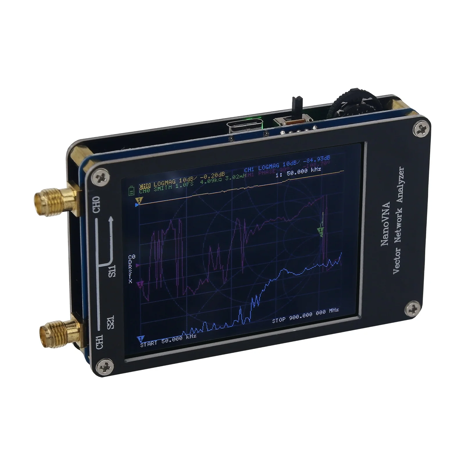 2.8" TFT Screen 50KHz-900MHz NanoVNA Vector Network Analyzer HF VHF UHF Antenna Analyzer