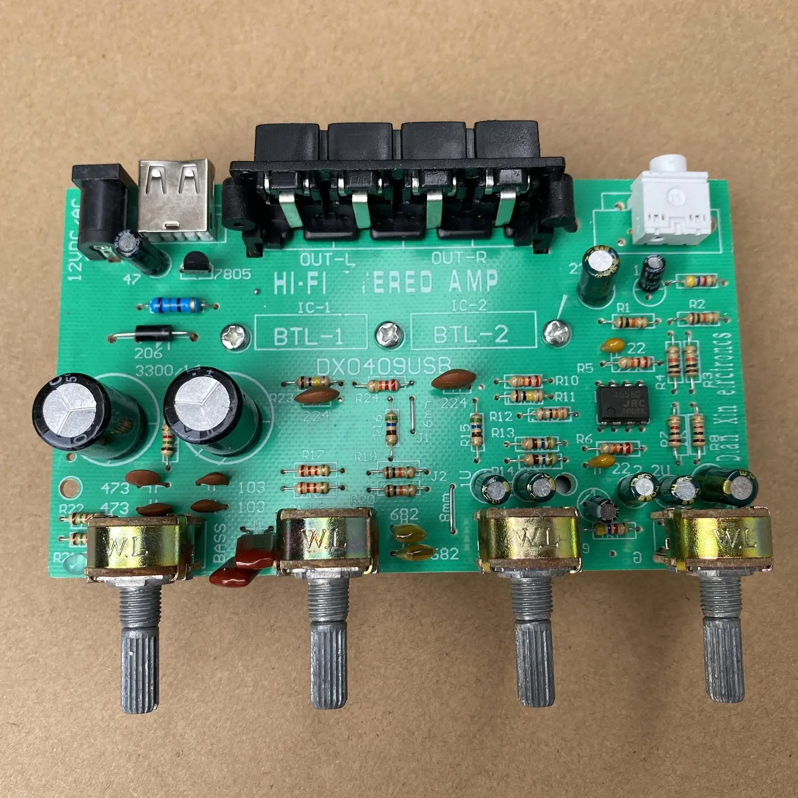 Dual Channel Digital Power Amplifier Board Adjustable Volume Stereo Hi Fi Amplifier for Car 24V Home Audio System