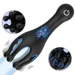 Male Masturbator Penis Vibrator for Men Penis Trainer Massager Glans Vibrating Stimulate Delay Ejaculation Sex Toys for Men Gay