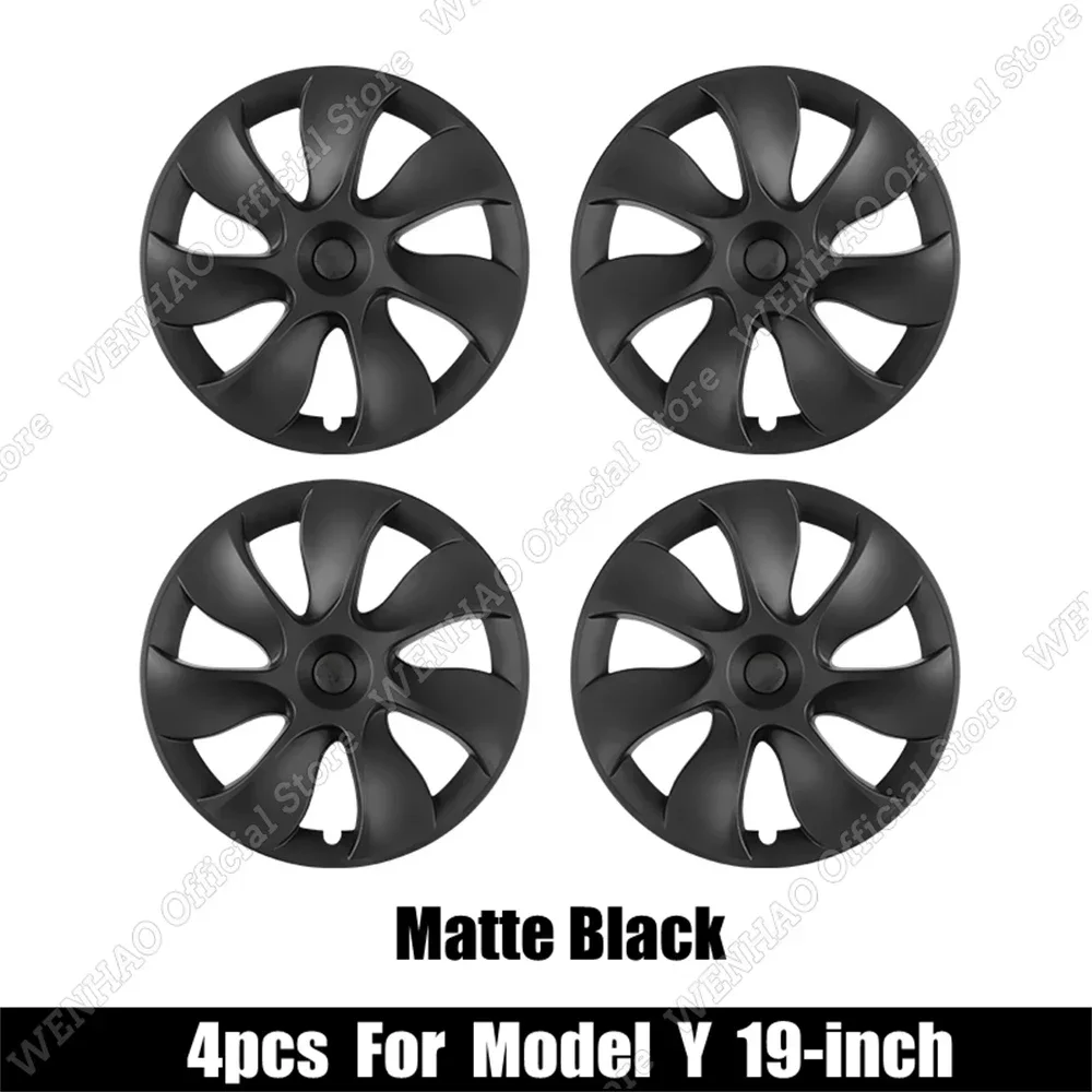 4pcs for Tesla Model Y 19 Inch Hub Cap Performance Replacement Wheel Cap Automobile Hubcap Full Cover Accessories 2021 2018-2023