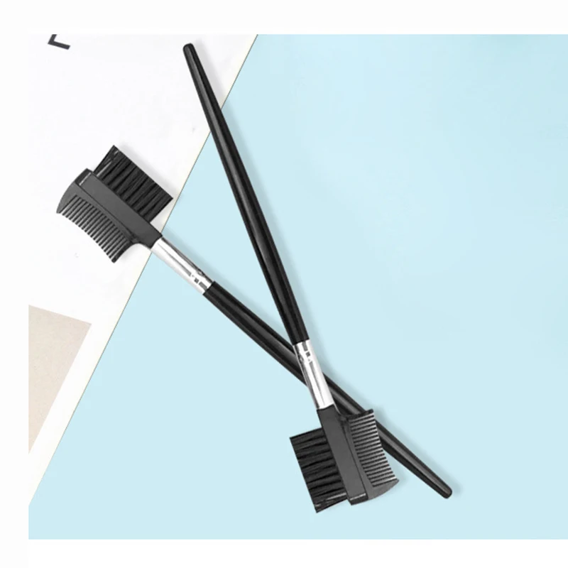 1 قطعة رمش المشكل رمش مشط مزدوج رئيس الحاجب رمش فرشاة 2 رئيس الحاجب رمش المشكل ماكياج أداة #1