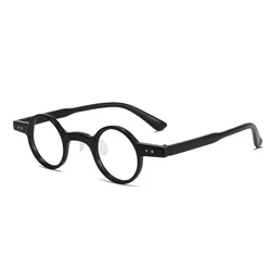New Small Vintage Round Anti-blue Reading Glasses Clear Retro One-piece Magnifier 0 +100 +150 +200 +250 +300 +350
