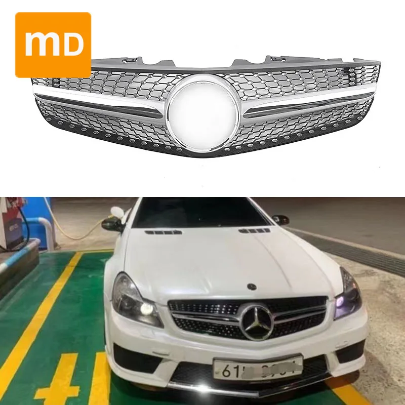 Glossy Black Radiator Grilles For 2010-2012 Mercedes Benz SL Class R230 Modified Starry Sky Edition Accessories Bumpers Guard