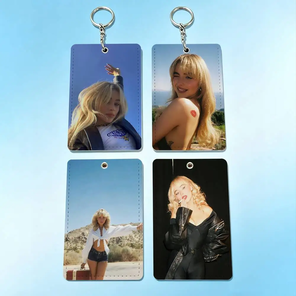 

Cute S-Sabrina C-Carpenter Badge Holder Keychain For Bank Business Work Card Holder Student Card Protective Case Bus Card