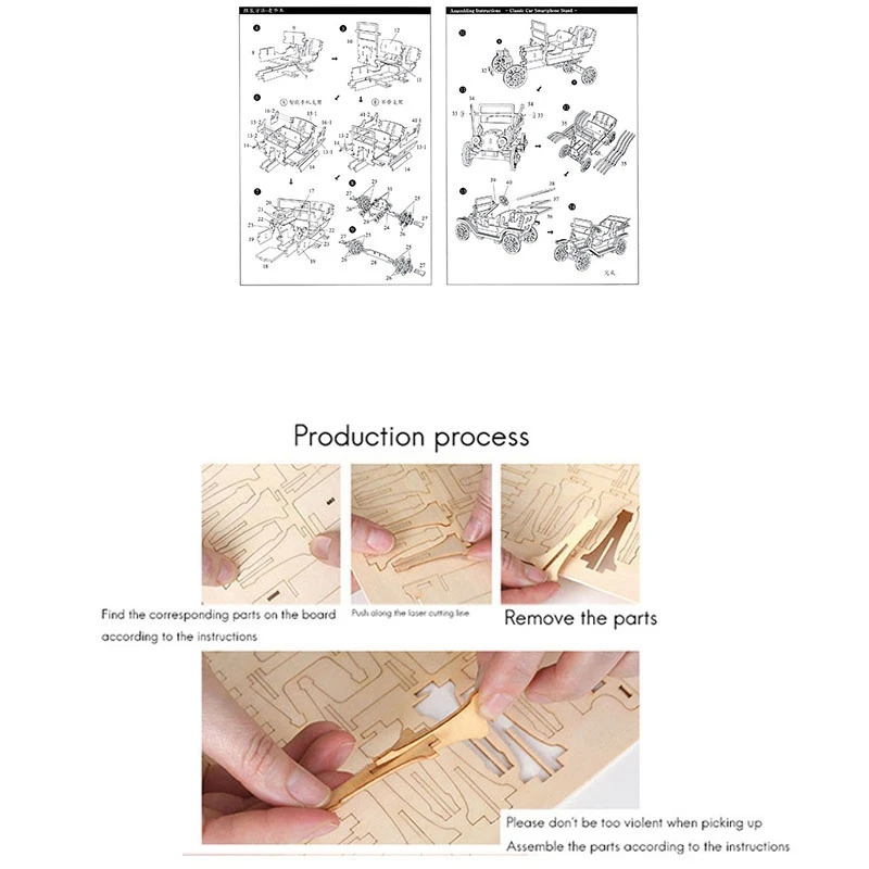 

DIY Car 3D Wooden Puzzle Assembly Model Wood Craft Kits Desk Decoration For Children Kids