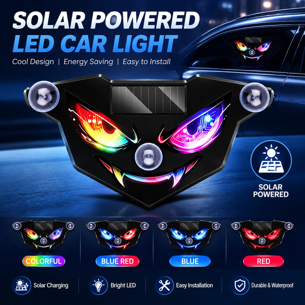 New Devil's Eye Ultra Bright Solar Powered Car Light Truck LED Light Side Light Car Rear Window Flexible LED Warning Light