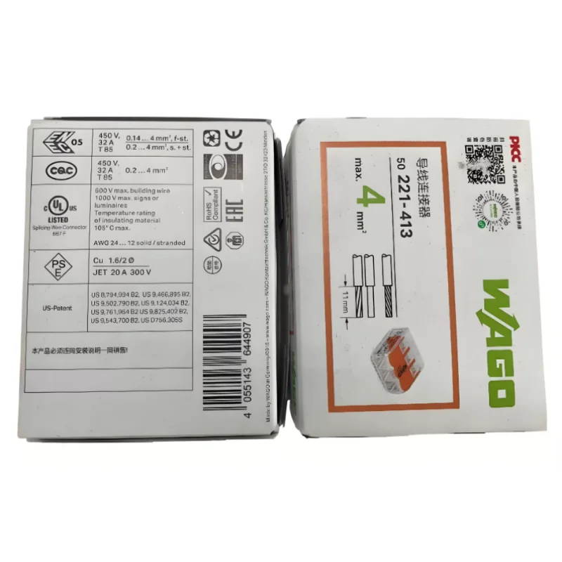 WAGO Mixed Assortment Box Reusable Cable Junction Connector 0.08‑6mm² Solid & Stranded Wire Terminal for House Wiring