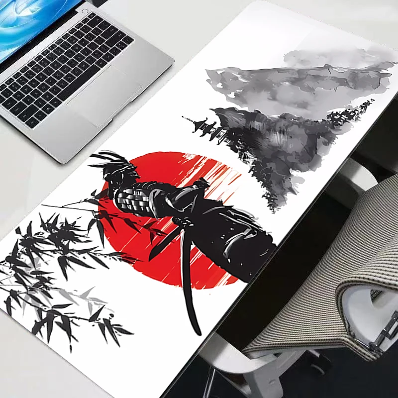 Mouse Pad Japanese Samurai Larger XXL 900x400 Speed Mini Pc Computer Keyboard Desk Mat Gaming Accessories New Mousepad