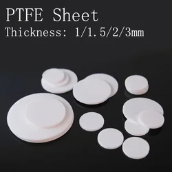 10Pcs Thick 1/1.5/2/3mm Solid PTFE Sheet Round Dia 10/12/15/18/20/25/30/40/50/60/70/80/90mm Seal Flat Gasket Plastic Disc Plate