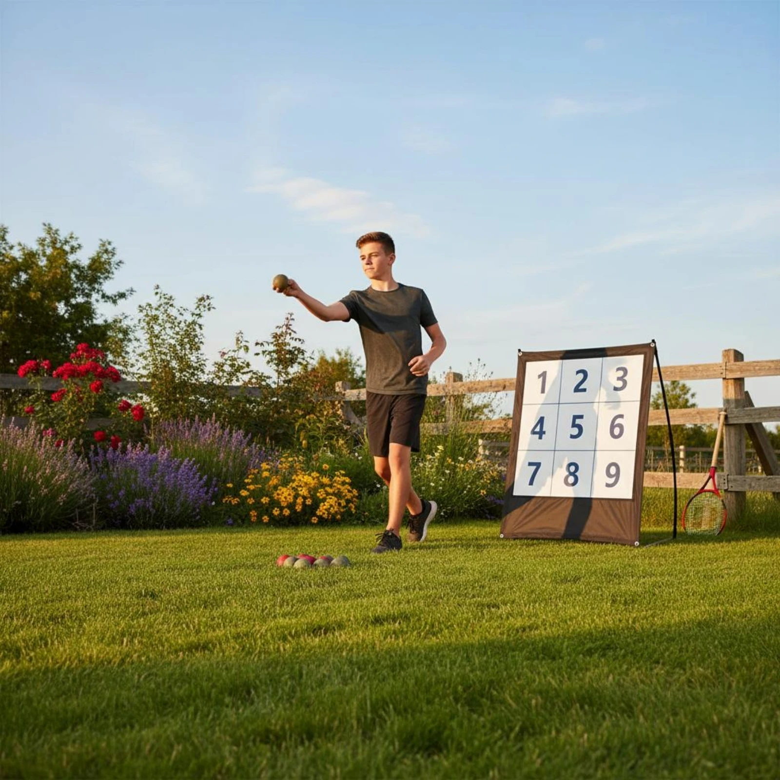 

9 Hole Target Net Quick Setup Numbered Pitching Net Baseball Throwing Target Portable Sports Equipment Long-Lasting for Backyard