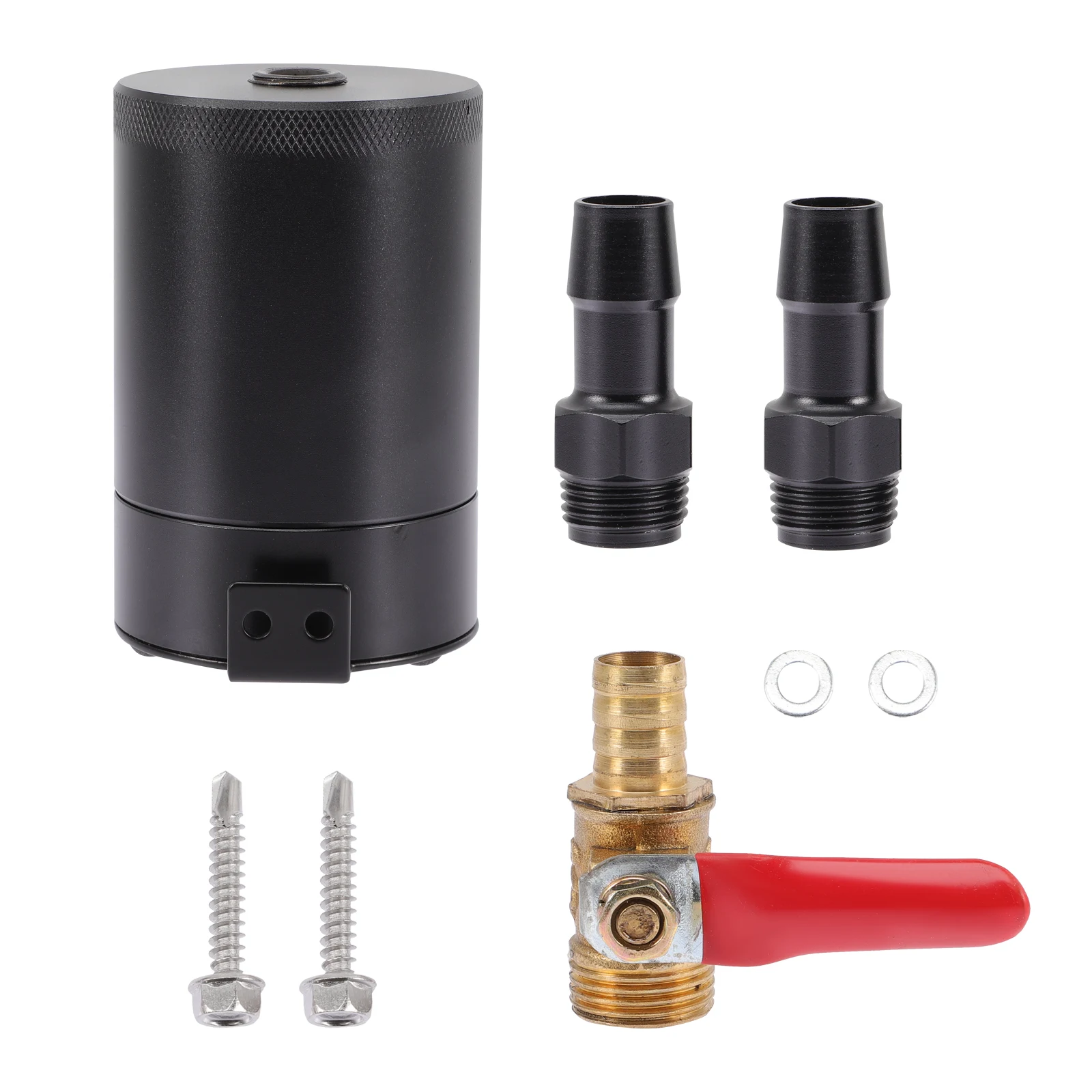 

Oil Catch Can Universal Metal Reservoir Tank Baffled Drain Valve Car Engine Performance Enhancement Vapor Reduction Durability