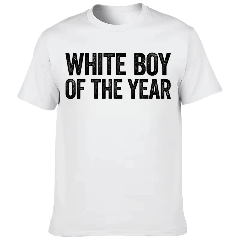 2025 الأبيض الرجال سنة واحدة تي شيرت القطن الرجعية متعة بيان تي شيرت طاقم الرقبة القوطية شارع العليا المتضخم بلوزة فضفاضة غير رسمية