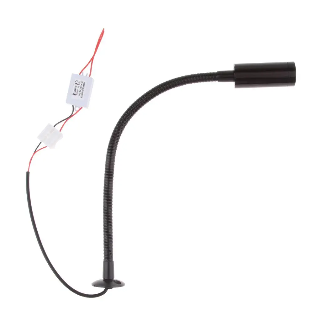 

12V 2W Gooseneck LED Reading Lamp Chart/ Light for Boat Marine Black