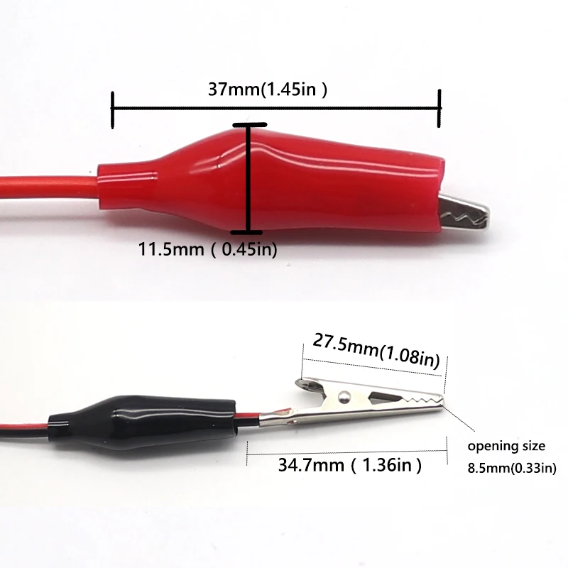 1M Electrical Alligator Clips Cable Jumper Wire DIY Test Leads Double-ended Crocodile Test Clips Cords Roach For Multimeter