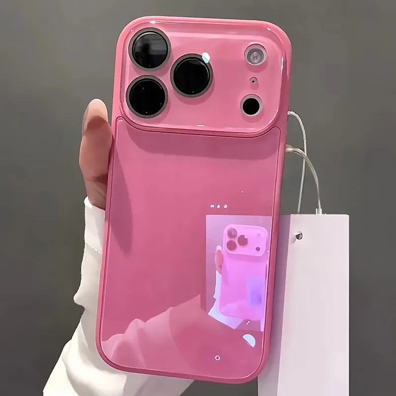 Capa de Celular de Vidro Temperado Luxuosa Cor Doce para iPhone 17 16 15 14 13 Pro Max 17Pro com Proteção de Câmera e Traseira Rígida capinha, capa do iphone 17 pro max