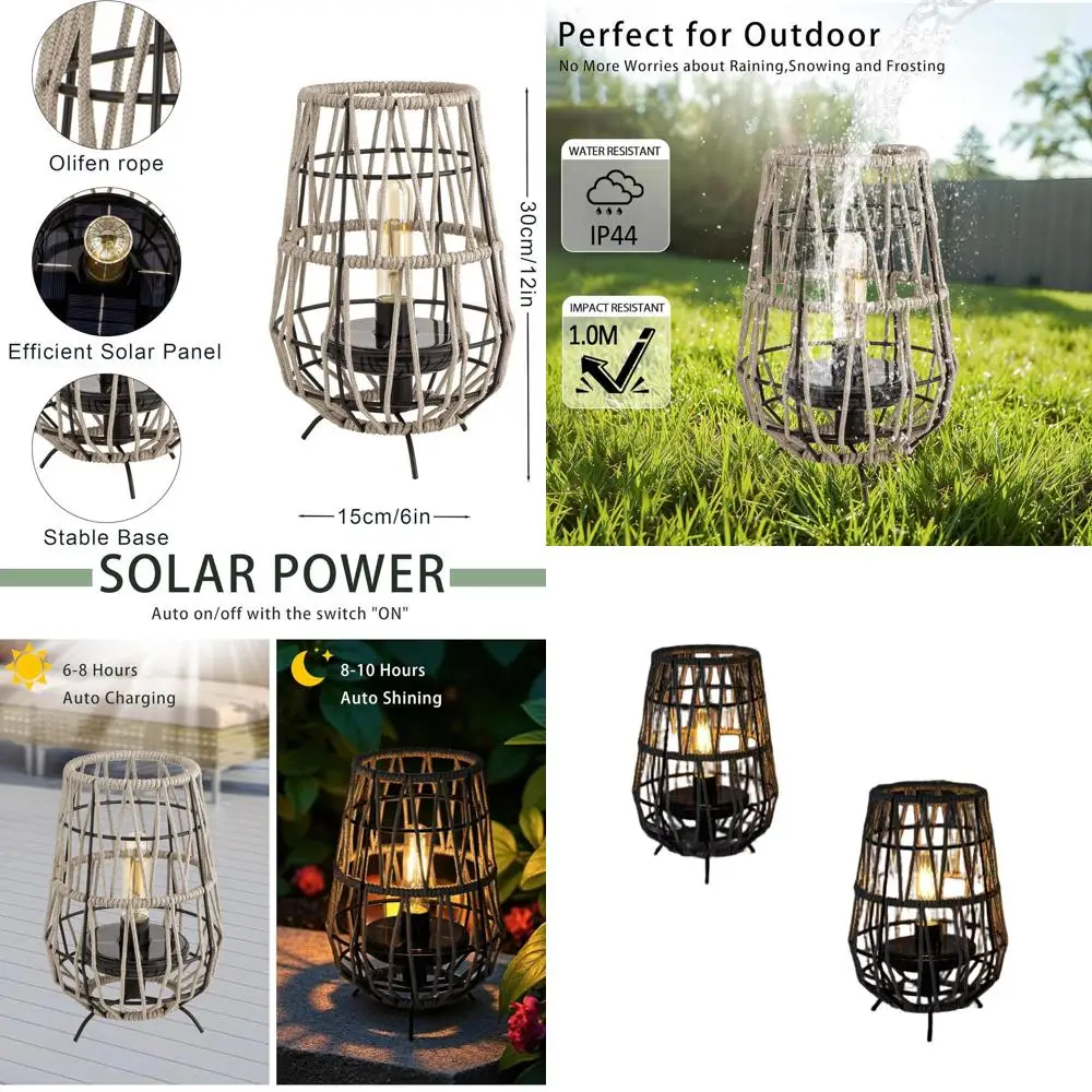 

Пара водонепроницаемых уличных солнечных фонарей с подвесным шнуром для патио, сада и двора (серый цвет)